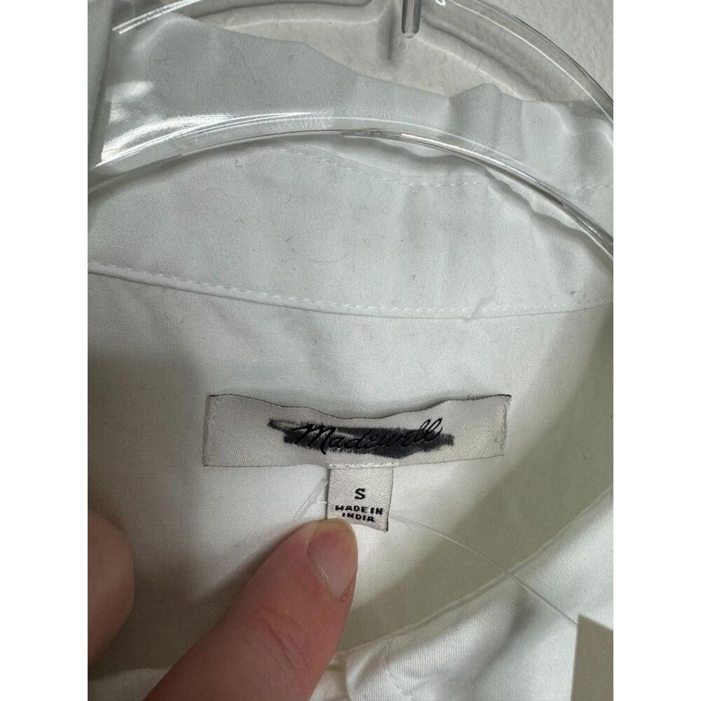 Madewell Small Easy Shirt White Cotton Poplin Button Front Relaxed Pocket NWT - Picture 5 of 8